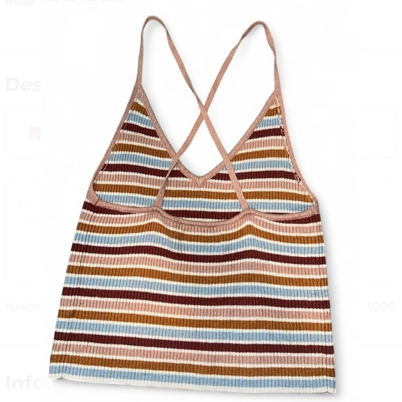 Kendall and Kylie Women’s Multicolor Striped Crossback Top - Picture 2 of 7